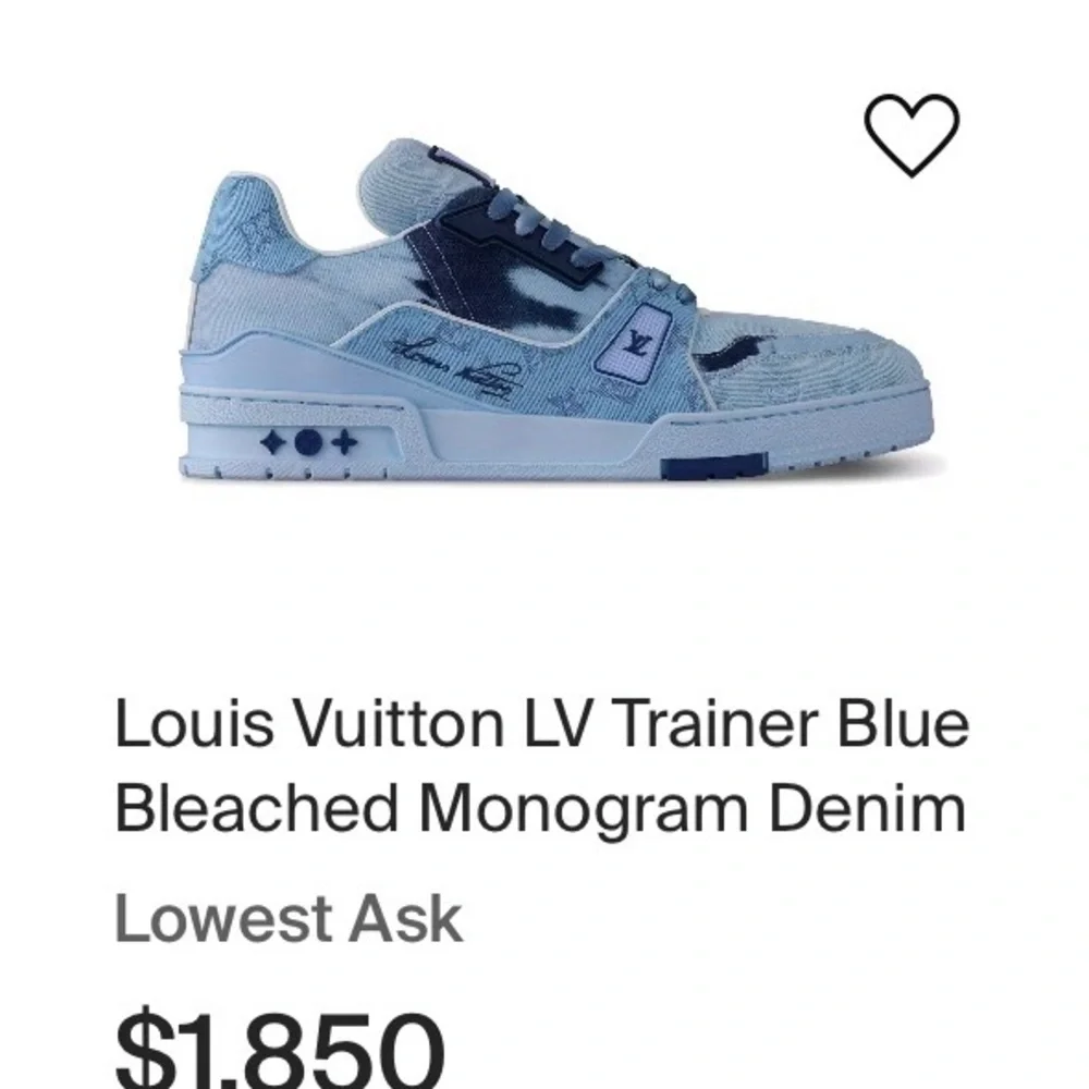 Louis Vuitton LV Trainer Blue Bleached monogram Denim - Picture 7 of 7